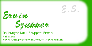 ervin szupper business card